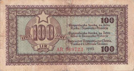 Jugoslawien pR6a 100 Dinara 1945